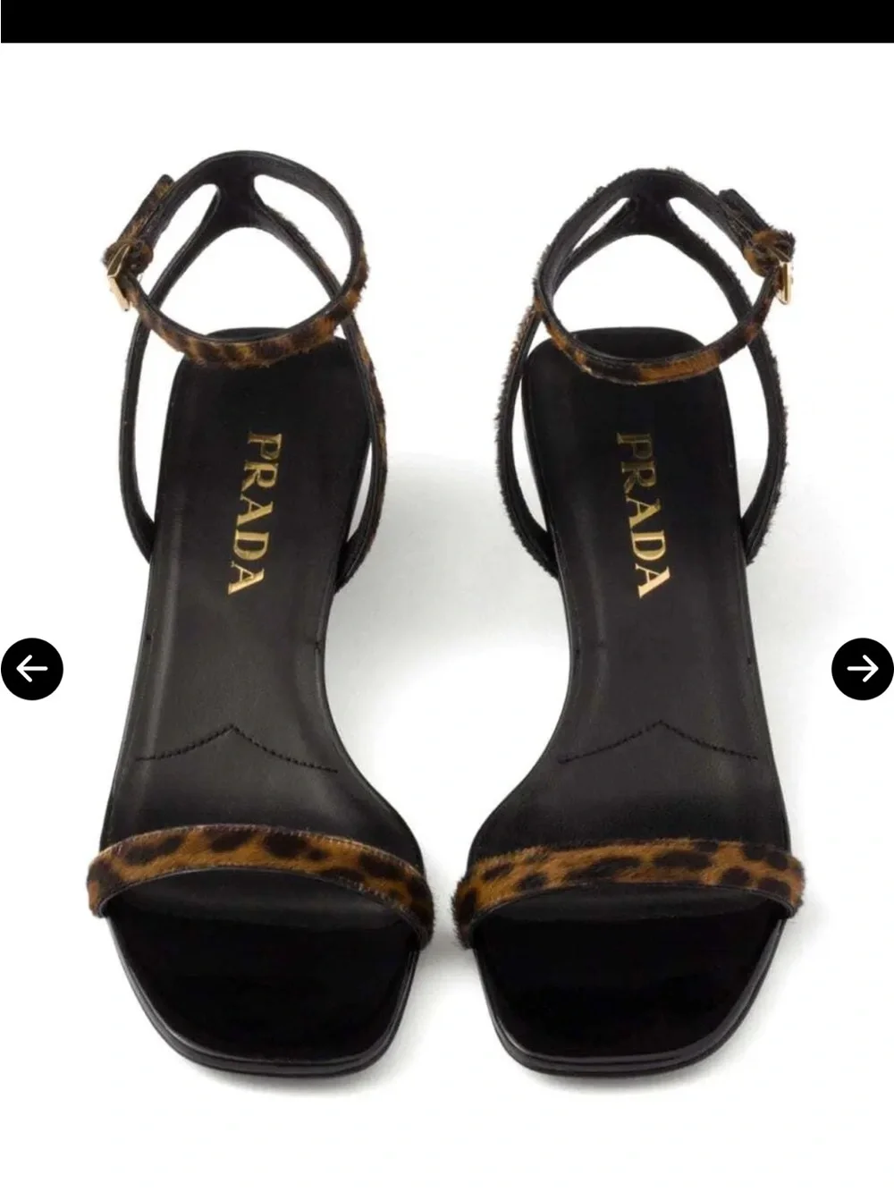 Prada Leather Leopard Print Sandal 36.5 - Picture 4 of 7